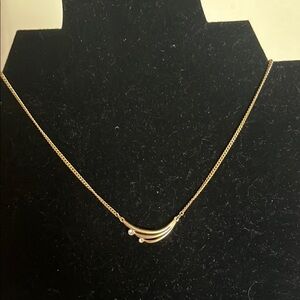 Elegant Gold Crescent Pendant Necklace